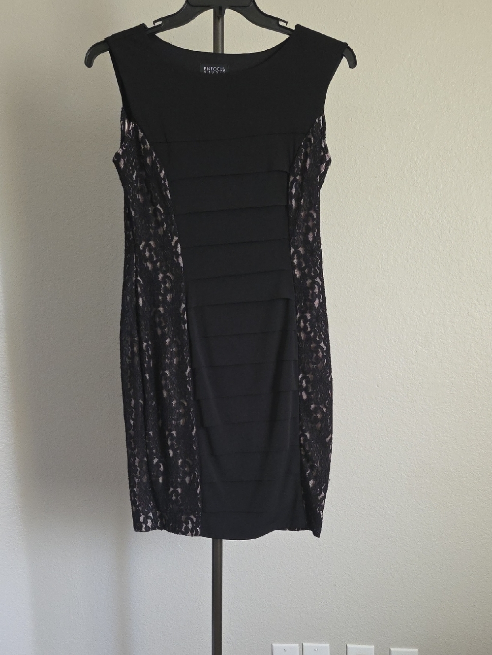 Enfocus Studio Black Lace-Panel Dress